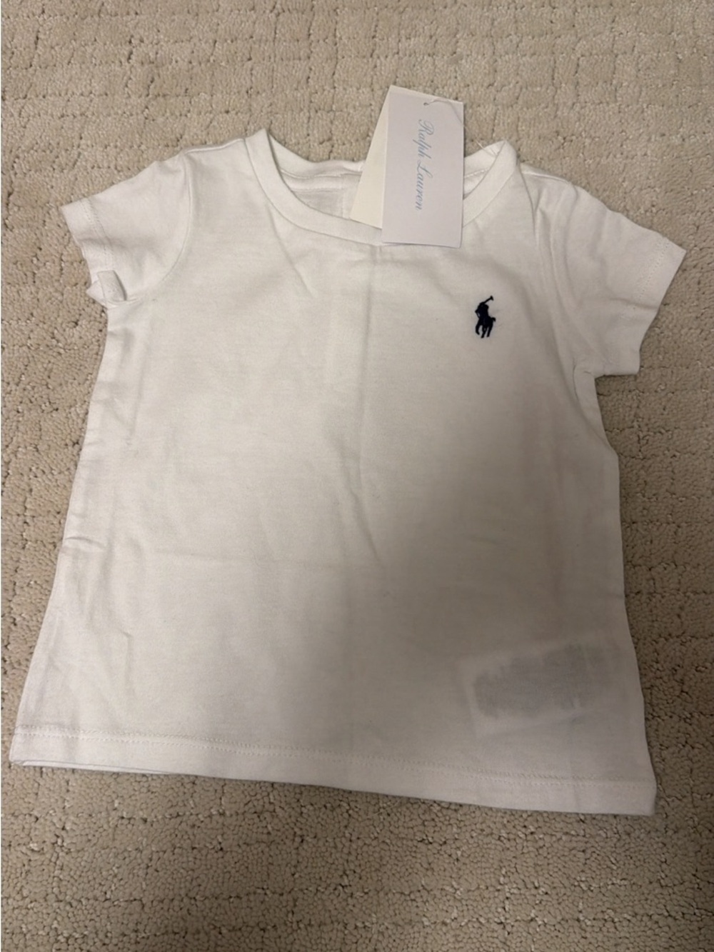 Ralph Lauren White Short-Sleeve Tee with Navy Pony